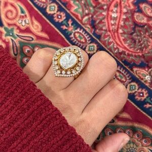 New | Indian Luxury Moissanite Adjustable Ring